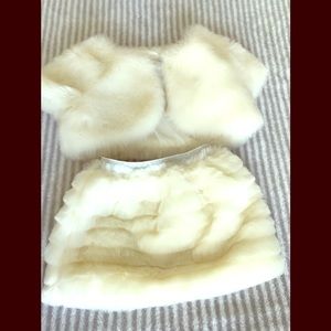 Janie and Jack fur jacket and skirt